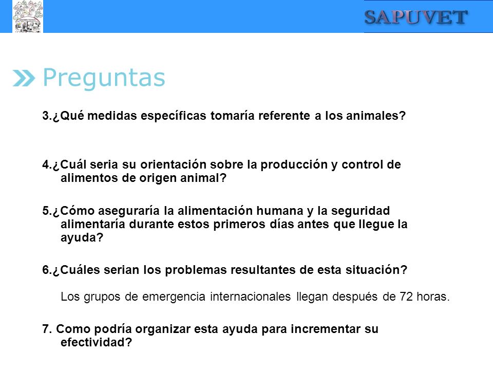 Preguntas 3.¿Qué medidas específicas tomaría referente a los animales.