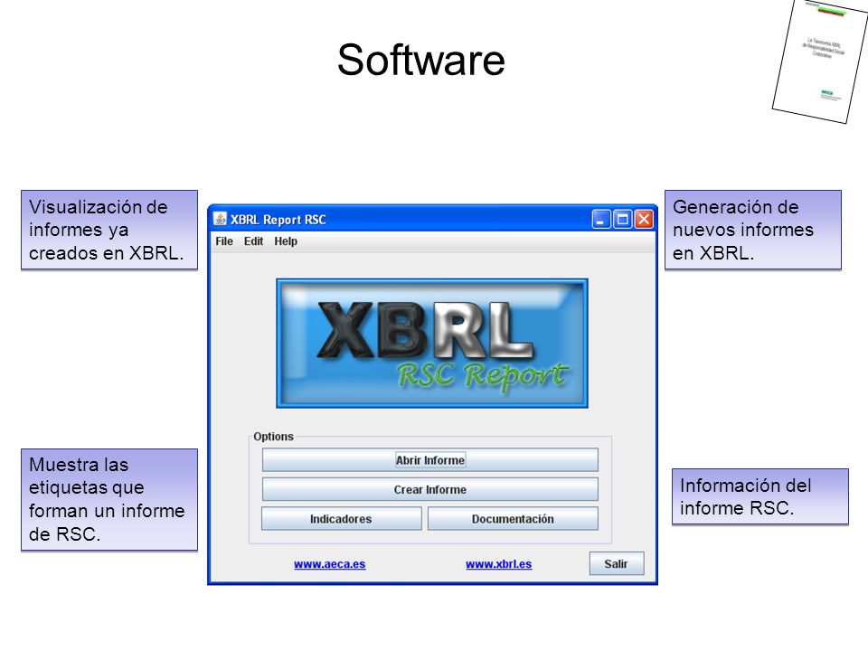 Software Visualización de informes ya creados en XBRL.
