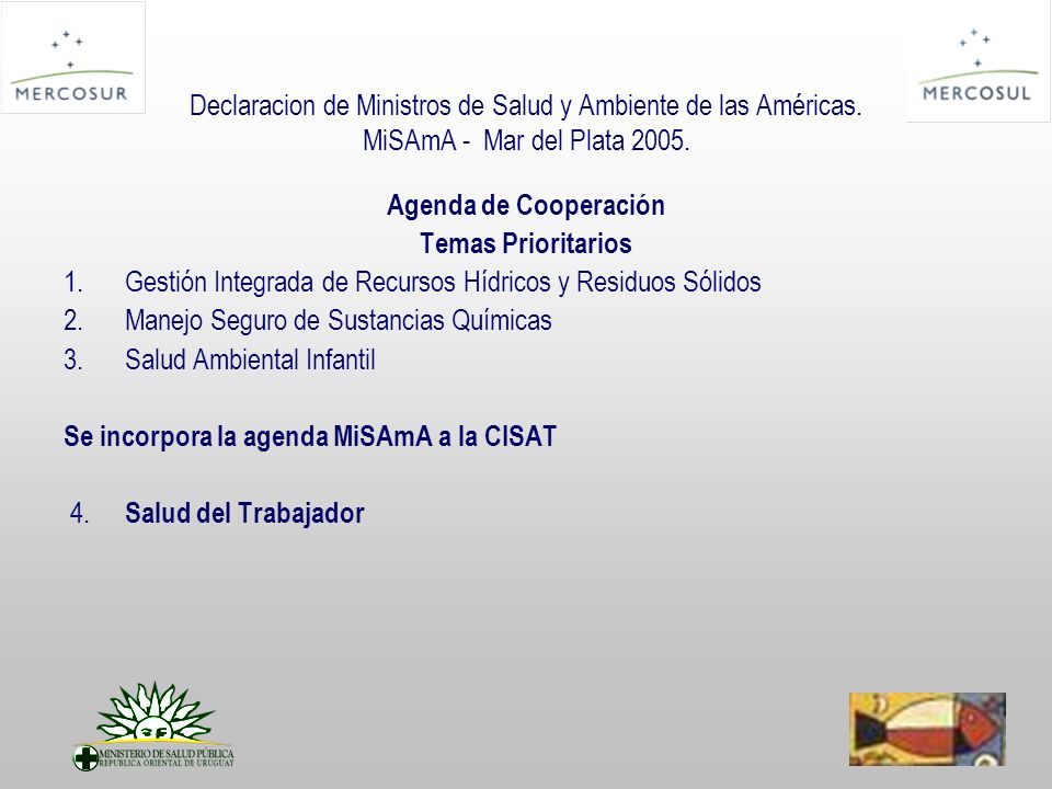 Declaracion de Ministros de Salud y Ambiente de las Américas.