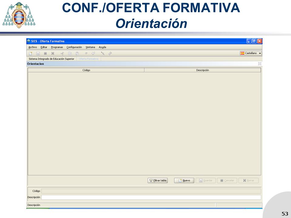 CONF./OFERTA FORMATIVA Orientación 53
