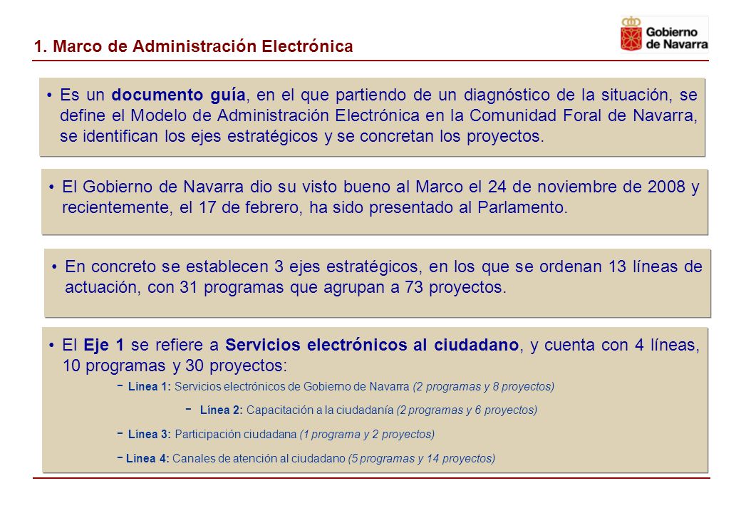 Implantación de servicios electrónicos del Objetivo Europeo i2010 Pamplona, 10 de marzo de 2009 Gobierno de Navarra