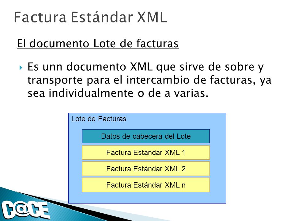 Es unn documento XML que sirve de sobre y transporte para el intercambio de facturas, ya sea individualmente o de a varias.