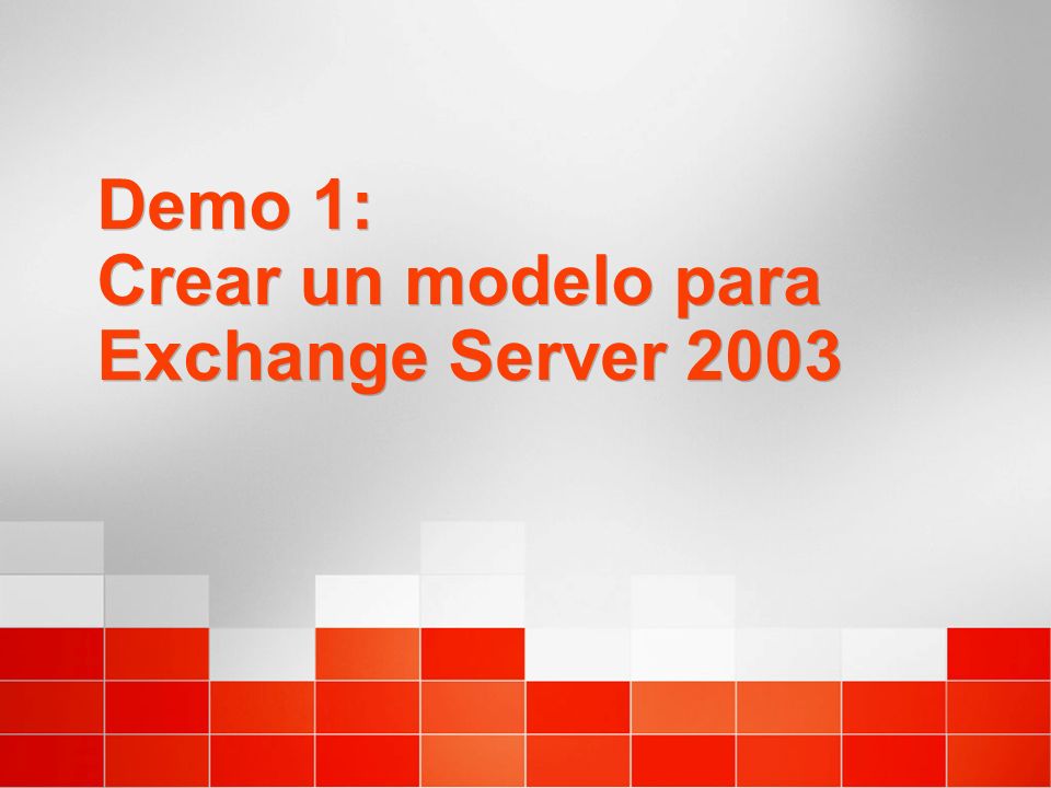 Demo 1: Crear un modelo para Exchange Server 2003