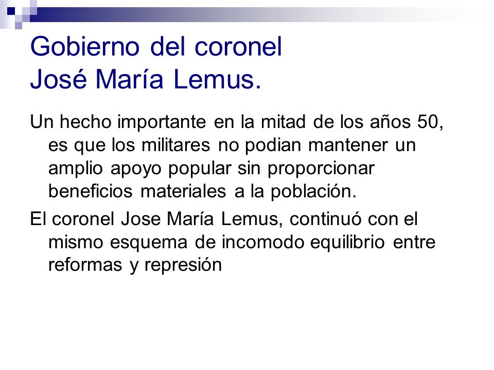 Gobierno del coronel José María Lemus.