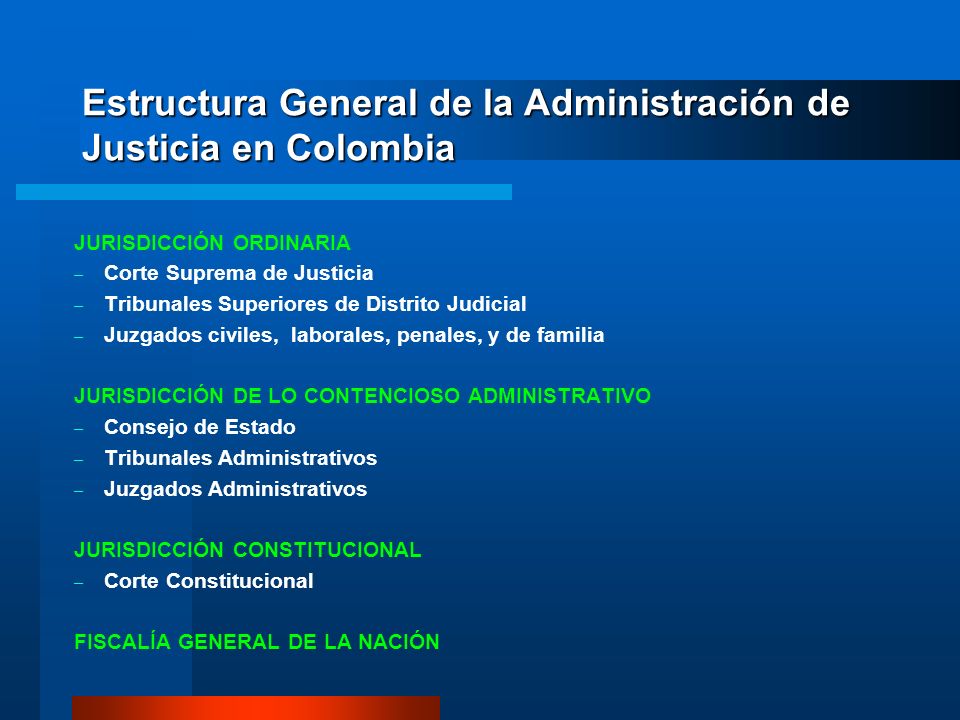 ESTRUCTURA DE LA ADMINISTRACION DE JUSTICIA estructura de la administracion de justicia: