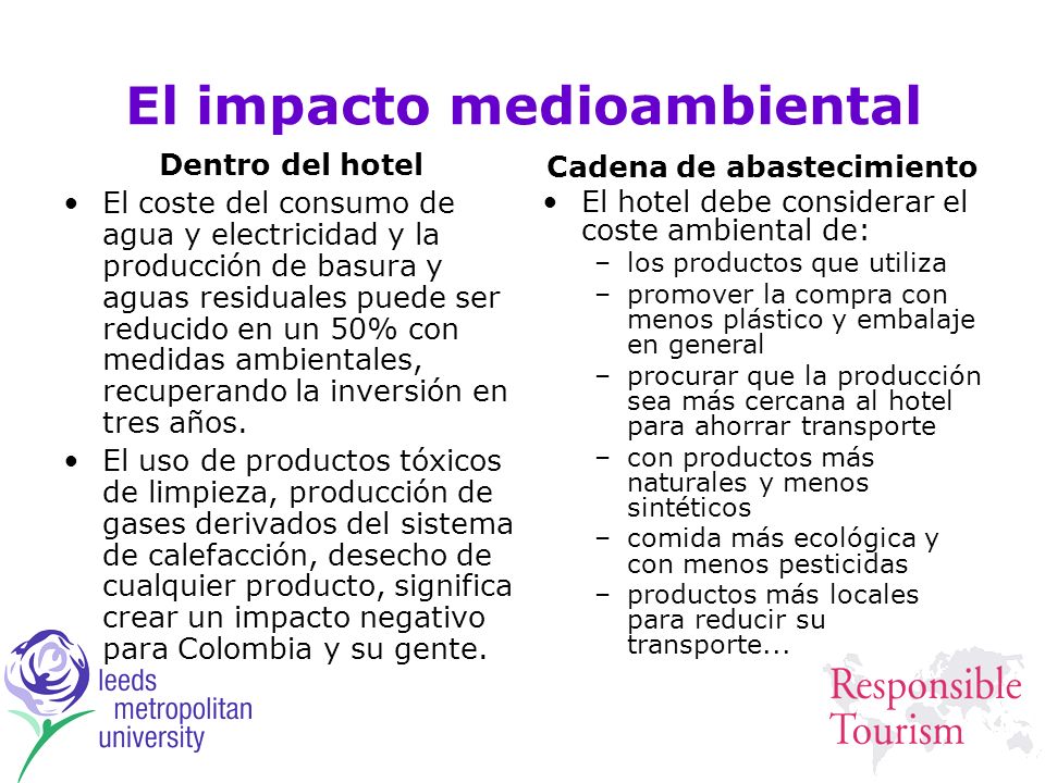 IMPACTO MEDIOAMBIENTAL DEL TURISMO impacto medioambiental del turismo: