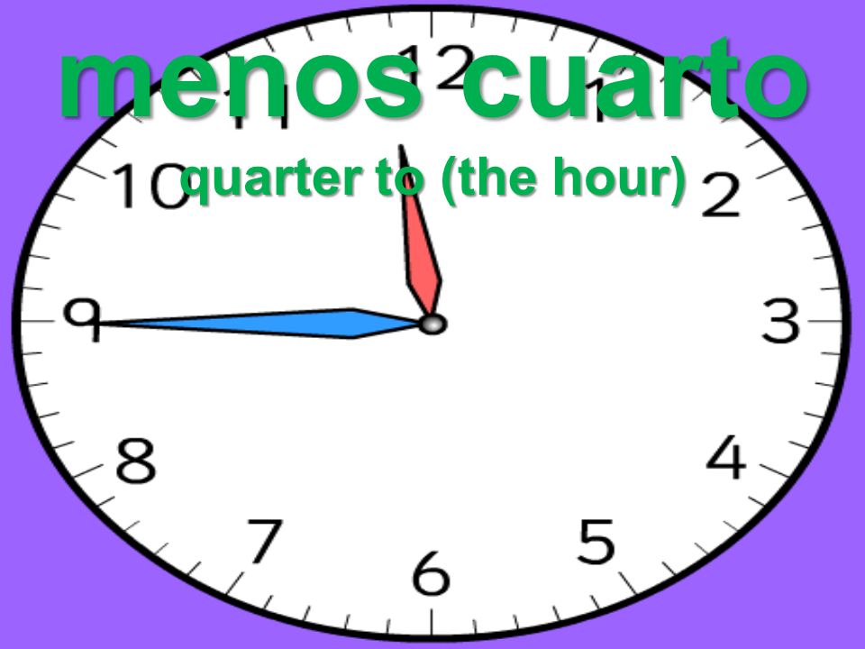 menos cuarto quarter to (the hour)