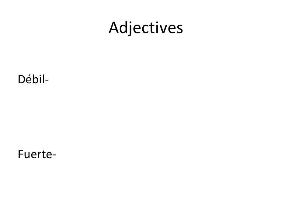 Adjectives Débil- Fuerte-