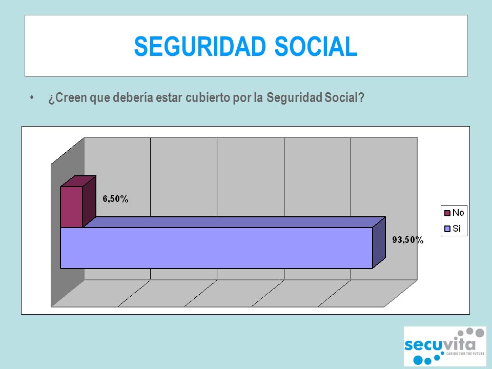 SEGURIDAD SOCIAL ¿Creen que debería estar cubierto por la Seguridad Social