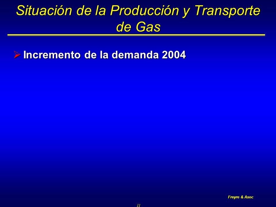 Freyre & Asoc 11 Situación de la Producción y Transporte de Gas Incremento de la demanda 2004 Incremento de la demanda 2004