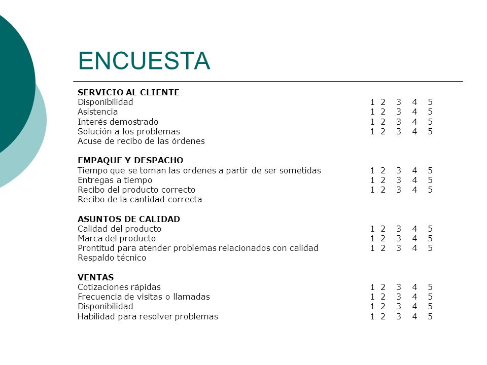 ENCUESTA CALIDAD SERVICIO encuesta calidad servicio: