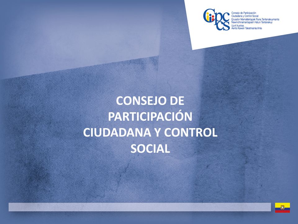 CONSEJO DE PARTICIPACIÓN CIUDADANA Y CONTROL SOCIAL