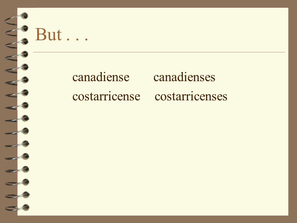 But... canadiense canadienses costarricense costarricenses