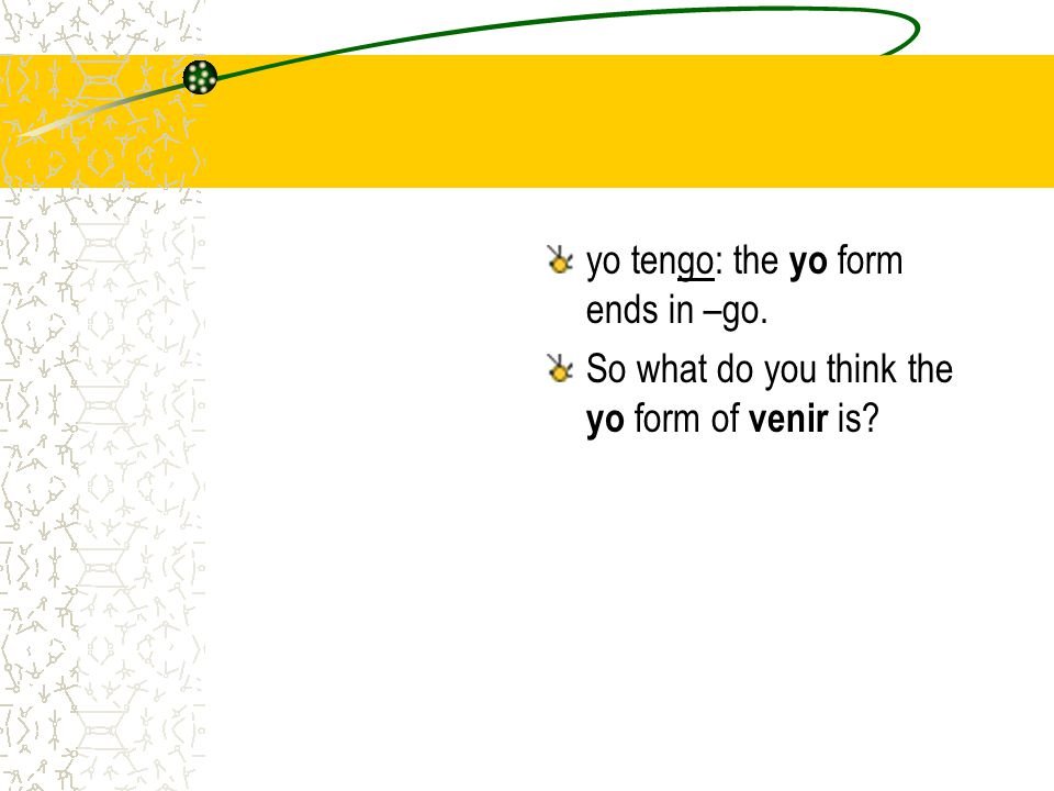 -go Verbs There is a small but very important group of verbs that we call the - go/yo verbs.