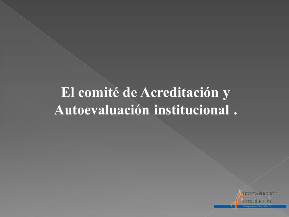 El comité de Acreditación y Autoevaluación institucional.