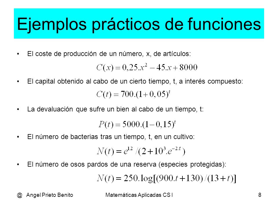 @ Angel Prieto BenitoMatemáticas Aplicadas CS I7 Para poder trabajar con ecuaciones que no son funciones, se trabajará por separado obteniéndose dos funciones distintas: EJEMPLO 1 Ecuación x = y 2 y = +/- √x f (x) = √x  Función 1 f (x) = - √x  Función 2 f(x)=√x f(x)= - √x EJEMPLO_2 Ecuación de la circunferencia x 2 + y 2 = 25 y = +/- √ (25 - x 2 ) f (x) = √ (25 - x 2 )  Función 1 f (x) = - √ (25 - x 2 )  Función 2 f(x)=√(25 – x 2 ) f(x)= - √(25 – x 2 )