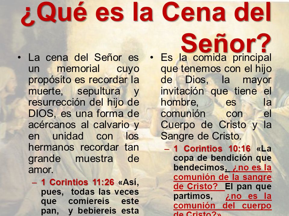 Resultado de imagen para la cena del señor biblia