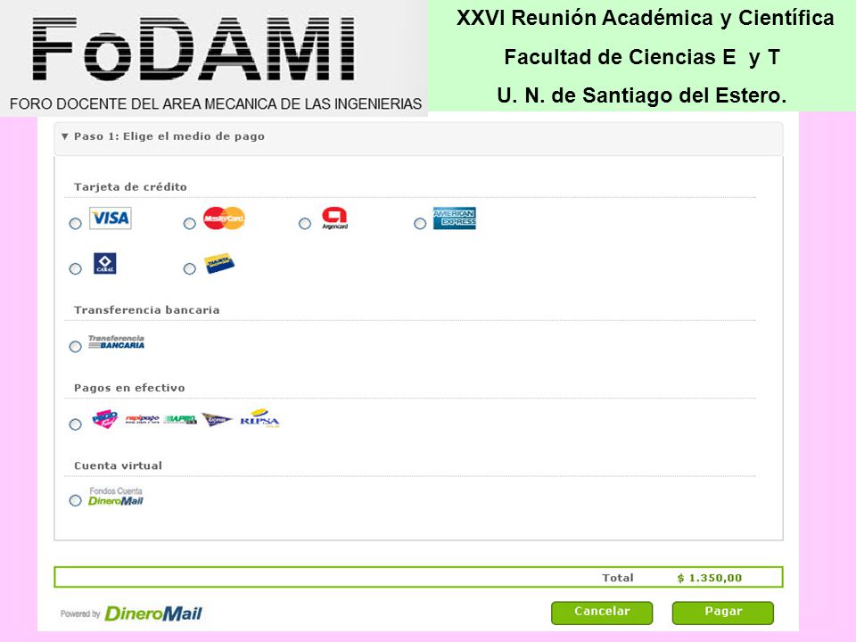 XXVI Reunión Académica y Científica Facultad de Ciencias E y T U N de