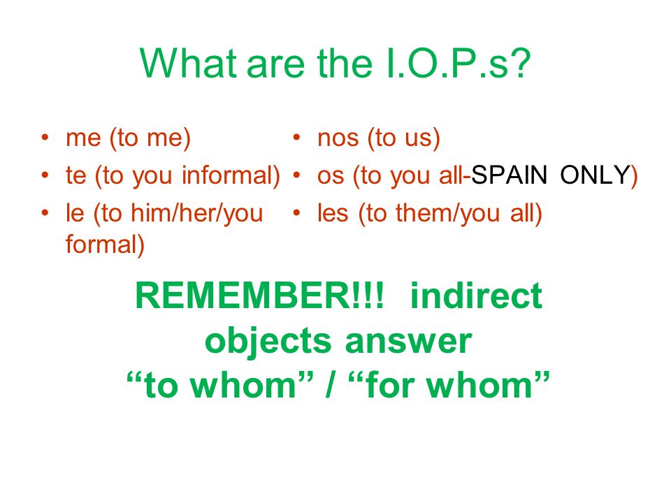 What are the I.O.P.s.