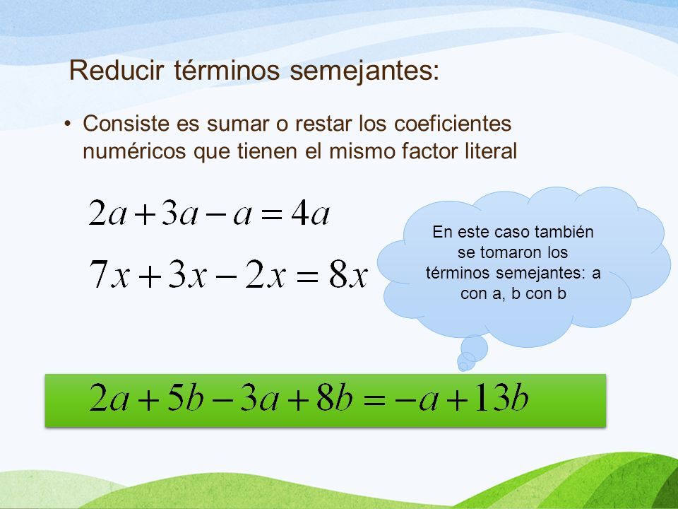 Ii Unidad Lenguaje Algebraico T Rmino Algebraico Es Una Combinaci N