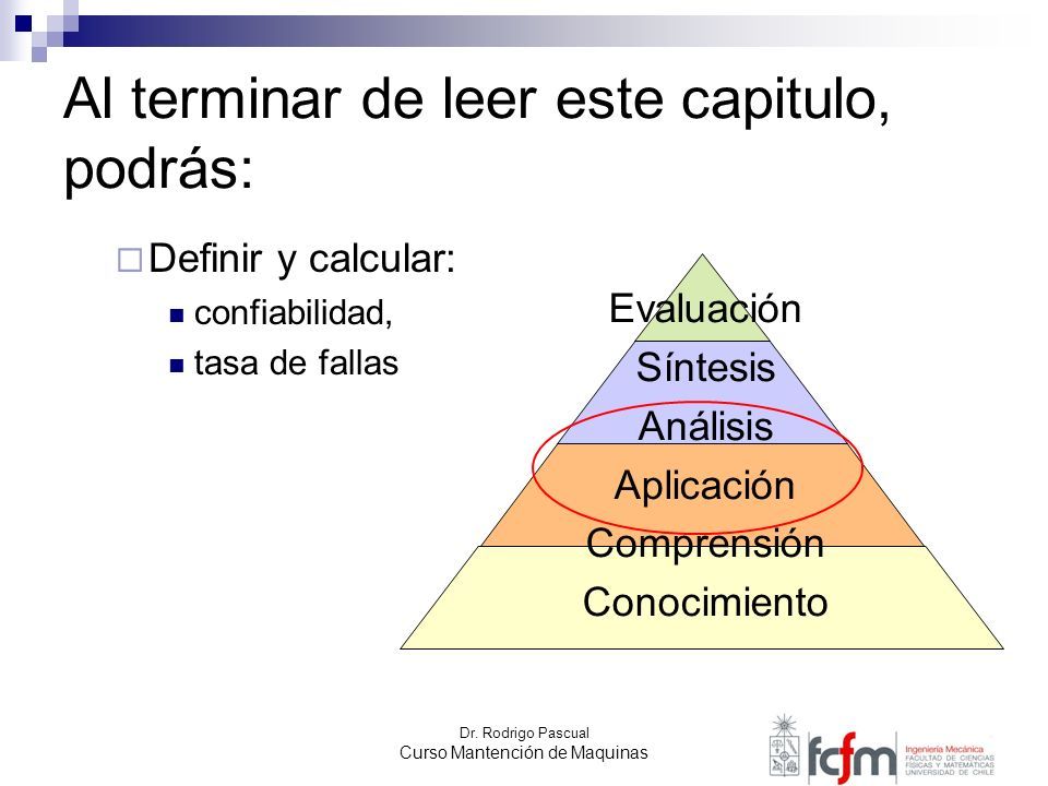 Dr Rodrigo Pascual Curso Mantención de Maquinas Análisis de