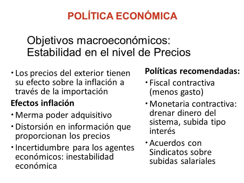 OBJETO DE ESTUDIO DE LA MACROECONOMÍA Variables Económicas Agregadas