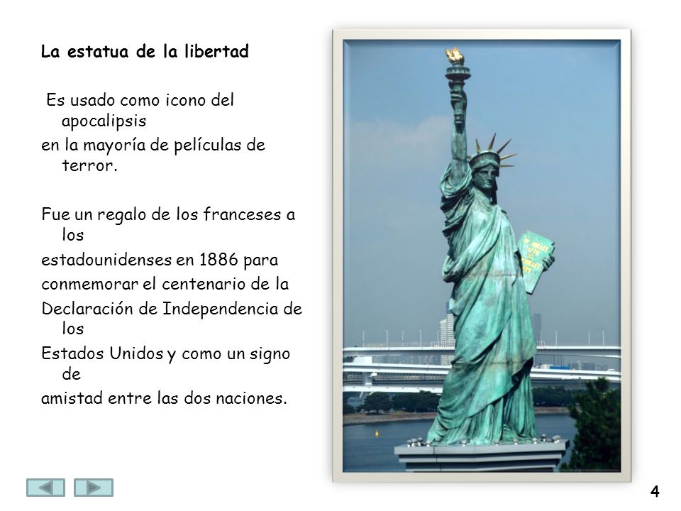 La estatua de la libertad Es usado como icono del apocalipsis en la mayoría de películas de terror.