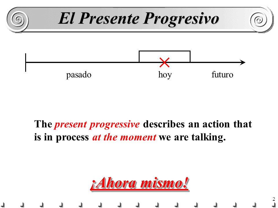 1 El Presente Progresivo vs. El Pasado Progresivo