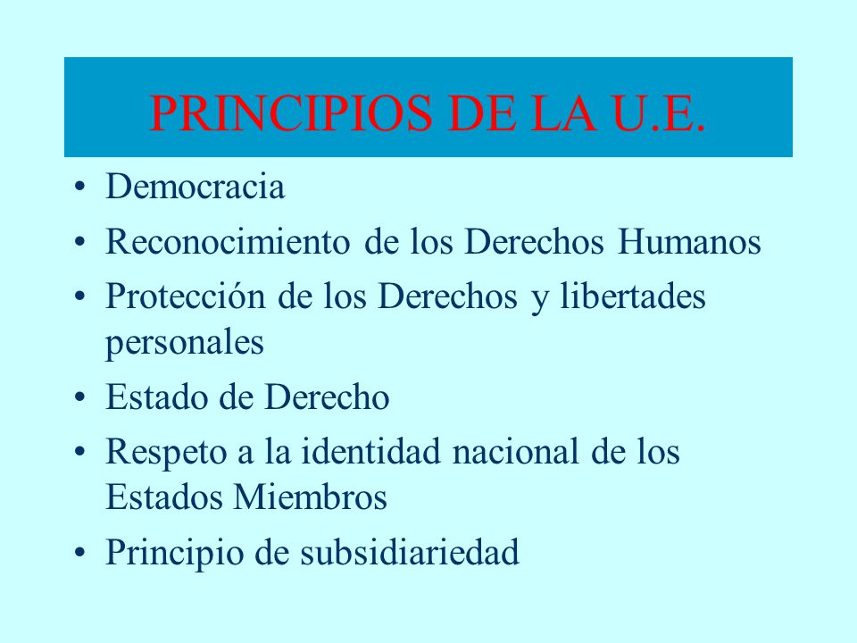 PRINCIPIOS DE LA U.E.