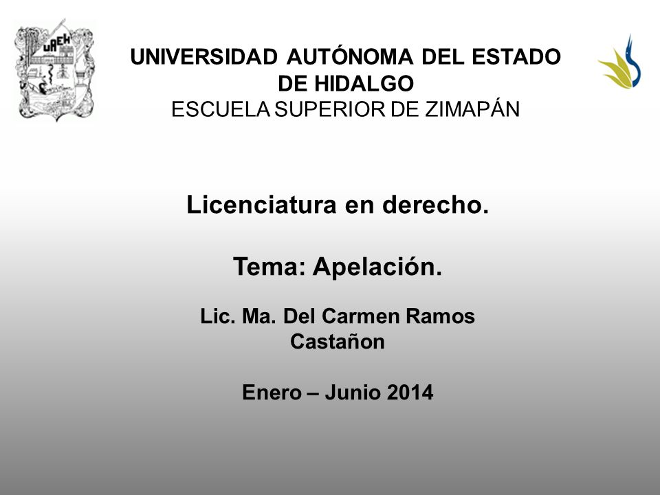 UNIVERSIDAD AUTÓNOMA DEL ESTADO DE HIDALGO ESCUELA SUPERIOR DE ZIMAPÁN Licenciatura en derecho.