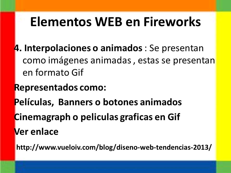 Elementos WEB en Fireworks 4.