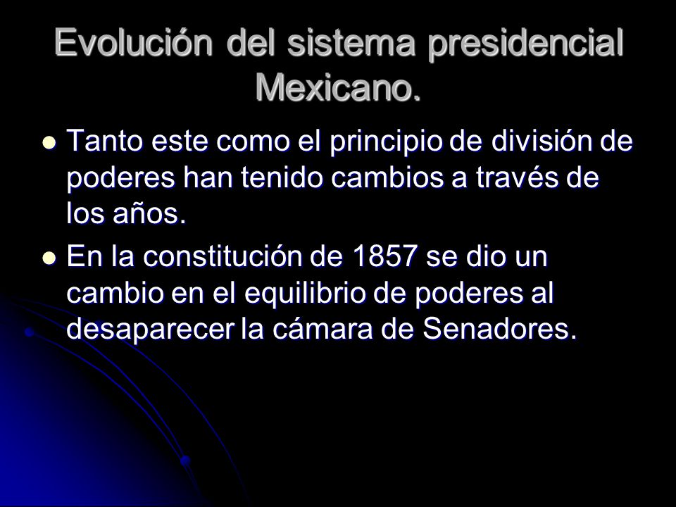 Evolución del sistema presidencial Mexicano.