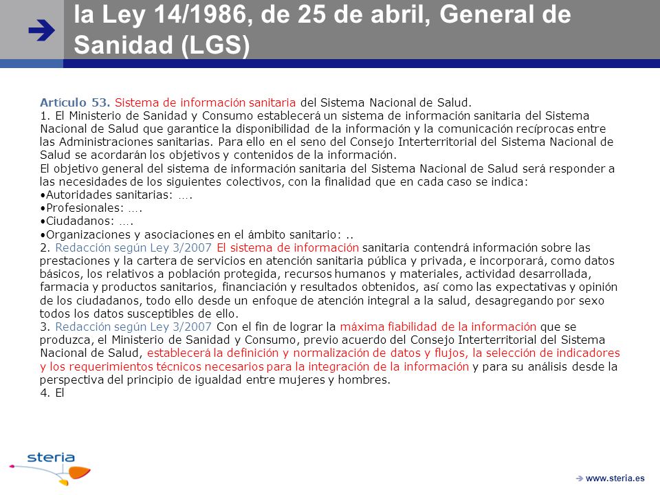DE SANIDAD LEY 14 1986 DE de sanidad ley 14 1986 de: