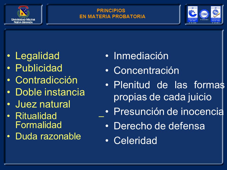 LEGALIDAD DE LA PRUEBA EN legalidad de la prueba en: