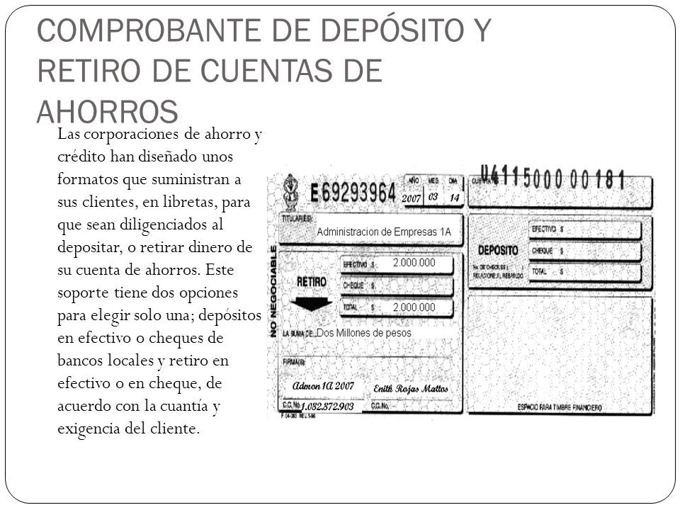 COMPROBANTE DEPOSITO comprobante deposito: