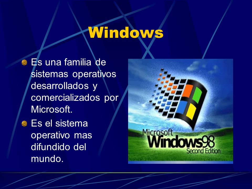 Windows Es una familia de sistemas operativos desarrollados y comercializados por Microsoft.