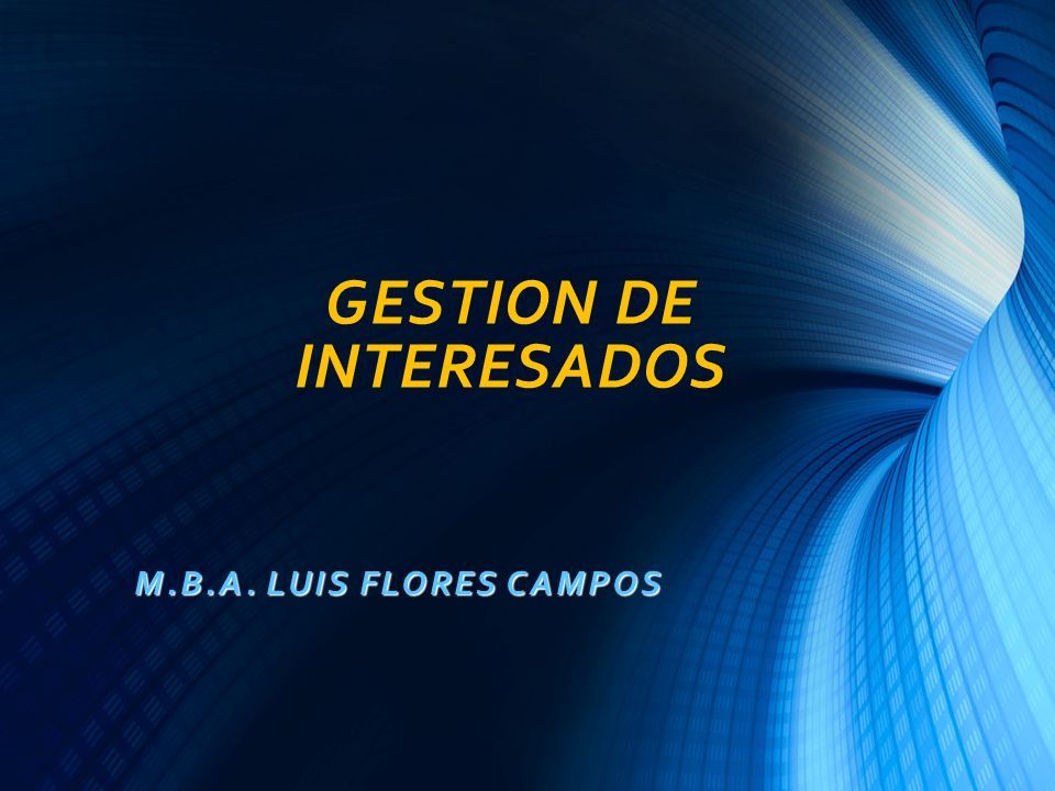 Gestion De Interesados M B A Luis Flores Campos Ppt Descargar