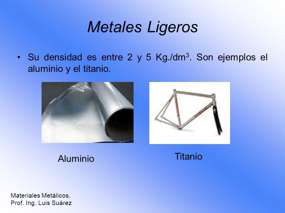 Materiales Metálicos Profesor Luis Suárez Saa Técnico Electromecánico