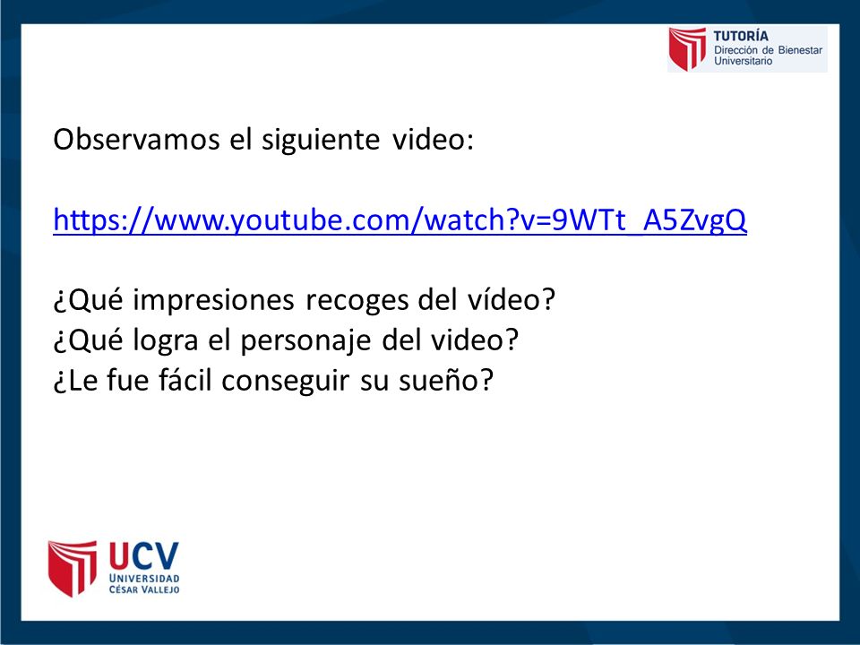 Observamos el siguiente video:   v=9WTt_A5ZvgQ ¿Qué impresiones recoges del vídeo.