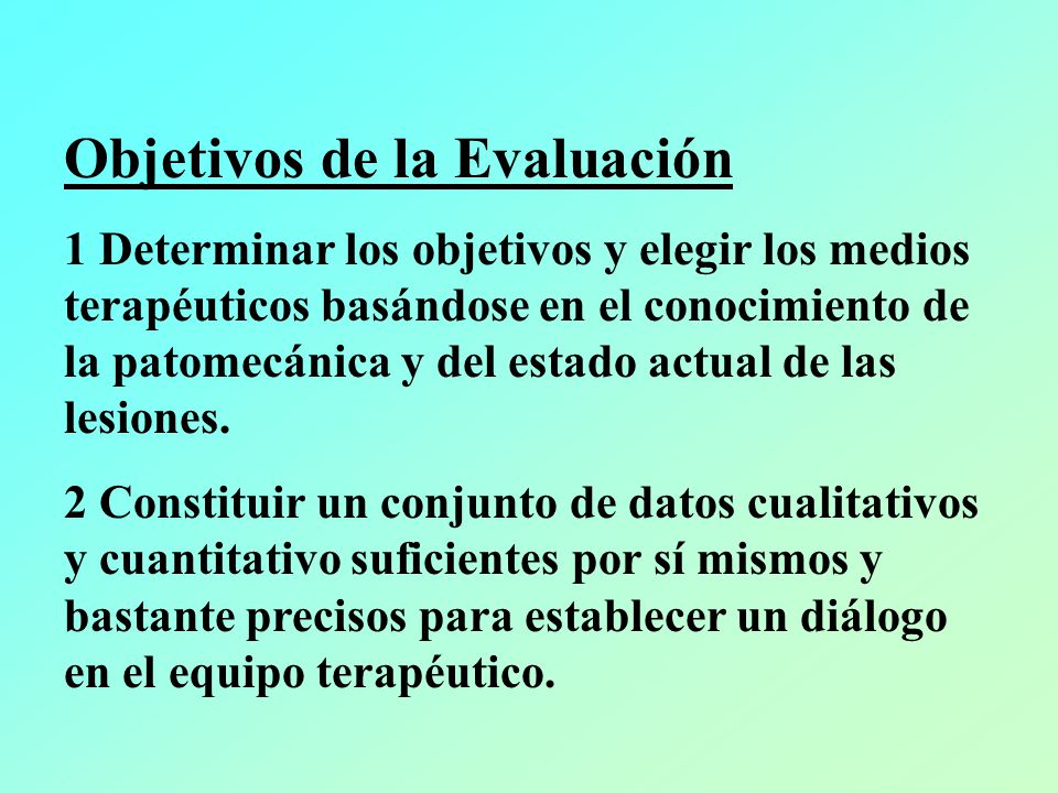 Evaluación de la columna de objetivos