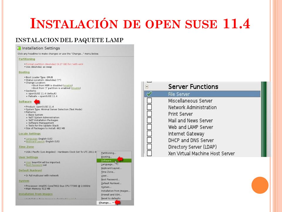 I NSTALACIÓN DE OPEN SUSE 11.4 INSTALACION DEL PAQUETE LAMP