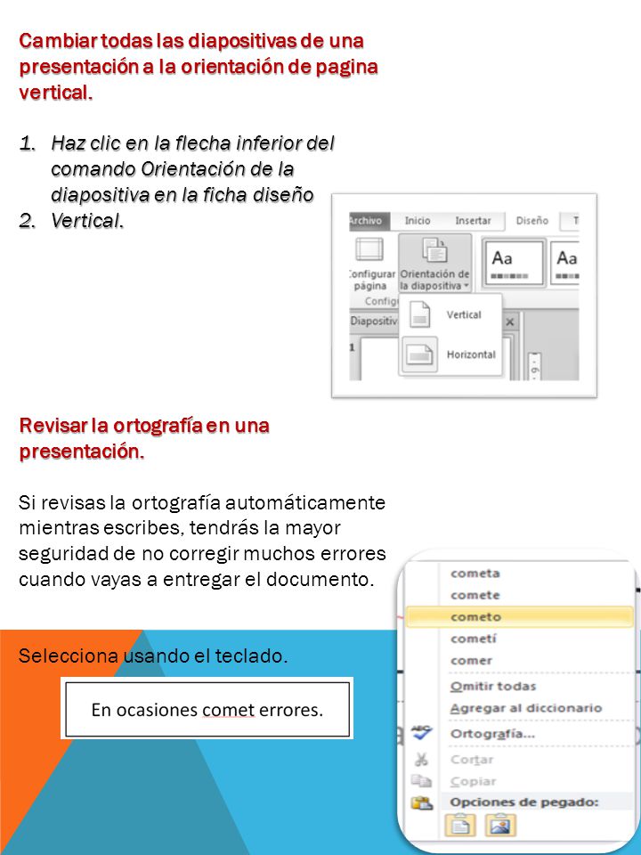 Cambiar todas las diapositivas de una presentación a la orientación de pagina vertical.