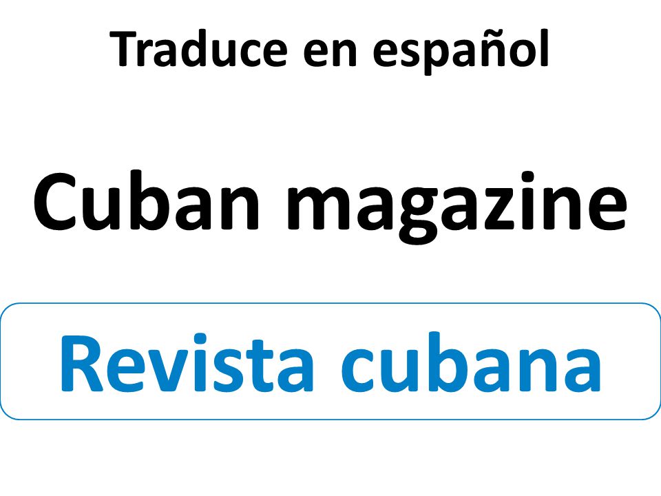 Revista cubana Traduce en español Cuban magazine