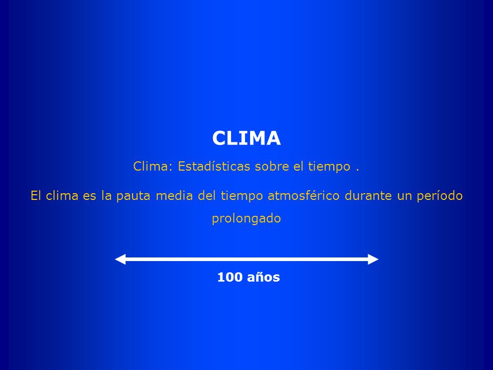 CLIMA Clima: Estadísticas sobre el tiempo.