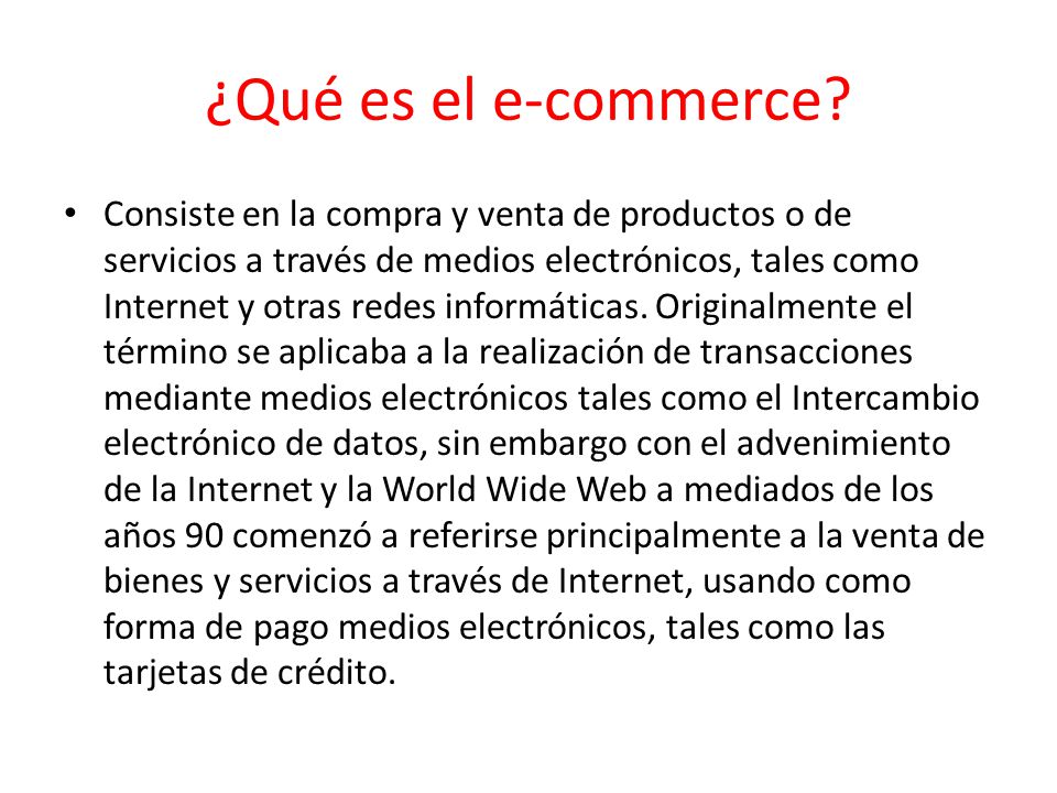 ¿Qué es el e-commerce.