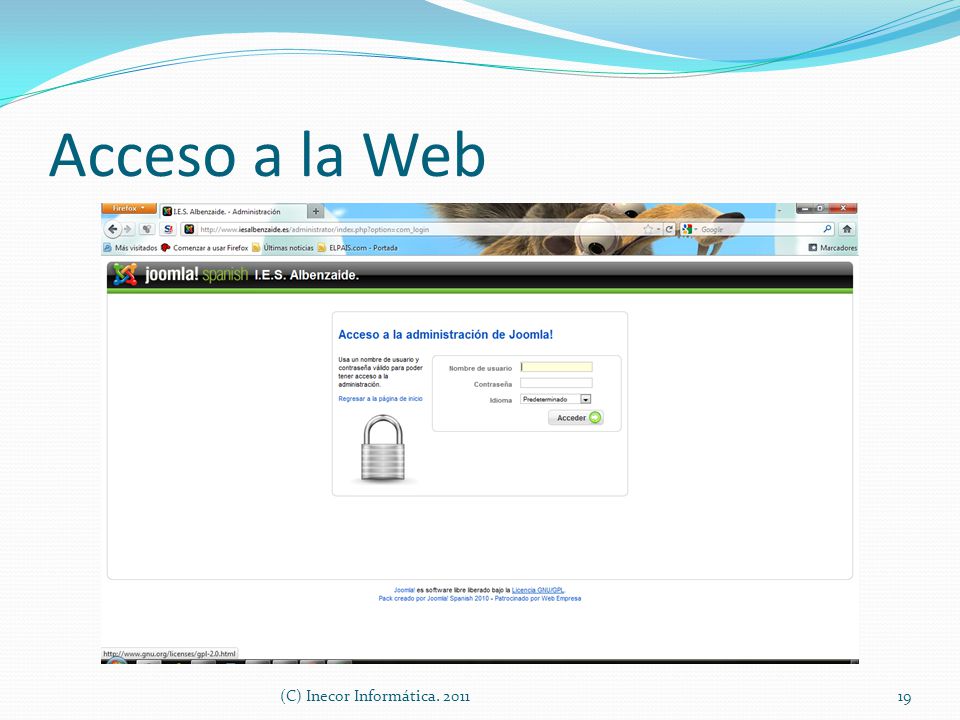 Acceso a la Web 19(C) Inecor Informática. 2011