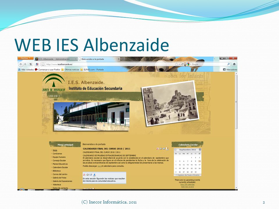 WEB IES Albenzaide 2(C) Inecor Informática. 2011