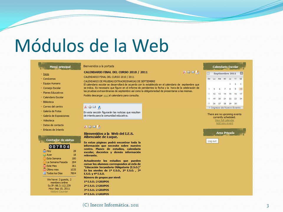 Módulos de la Web 3(C) Inecor Informática. 2011
