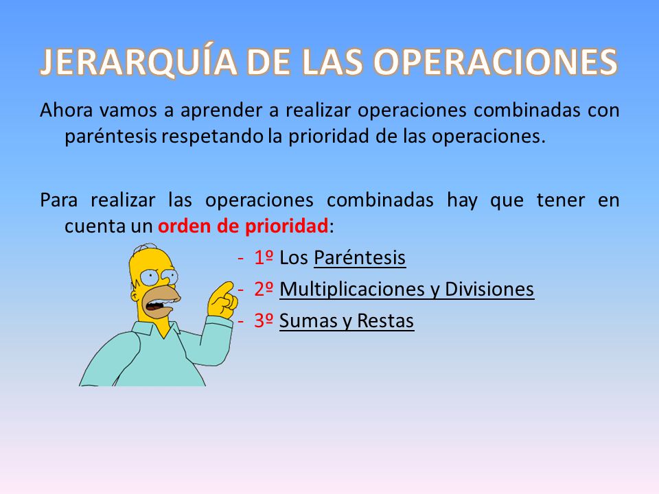 Resultado de imagen de jerarquia de operaciones