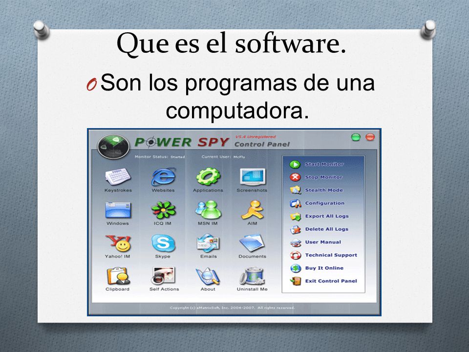 Que es el software. OSOSon los programas de una computadora.